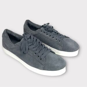 Brooks Brothers Red Fleece Gray Leather Suede  Lace Up Sneakers size 11